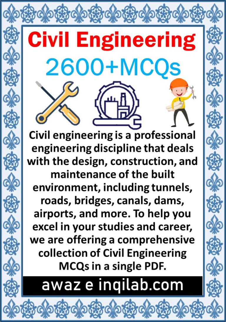 Civil Engineering 2650+ MCQs PDF