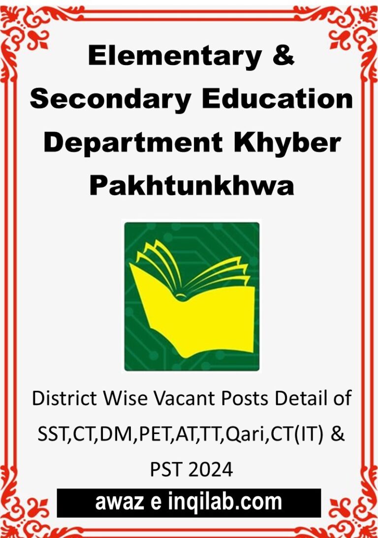 District Wise Vacant Posts Detail of SST,CT,DM,PET,AT,TT,Qari,CT(IT) & PST 2024